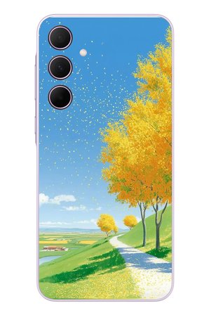 Samsung Galaxy A35 Uyumlu Sarı Sonbahar Ağacı Baskılı Silikon Kılıf