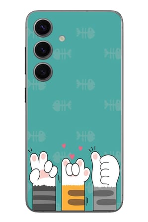 Samsung Galaxy S24 Uyumlu Kedi Patileri Baskılı Silikon Kılıf