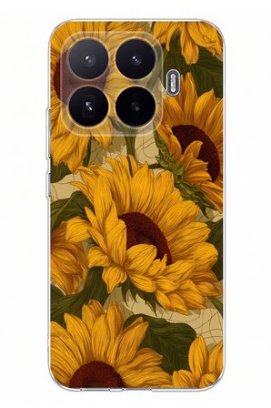 Xiaomi 17T Uyumlu Altın Sarısı Ayçiçeği Bahçesi Baskılı Silikon Kılıf
