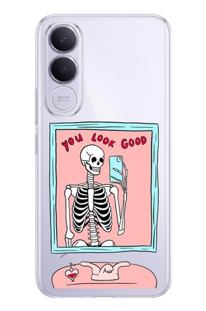 Vivo V70 FE Uyumlu You Look Good İskelet Tasarımlı Baskılı Silikon Kılıf