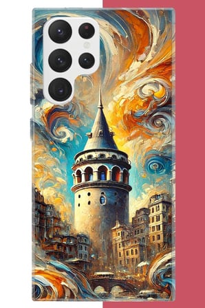 Samsung Galaxy S22 Ultra Uyumlu Galata Baskılı Silikon Kılıf