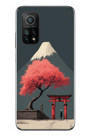 Xiaomi Mi 10 T Uyumlu Fuji Dağı Baskılı Silikon Kılıf