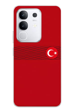 Vivo Y29 Uyumlu Türk Milli Takım Izgara Desenli Forma Baskılı Silikon Kılıf