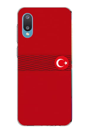 Samsung Galaxy A02 Uyumlu Türk Milli Takım Izgara Desenli Forma Baskılı Silikon Kılıf