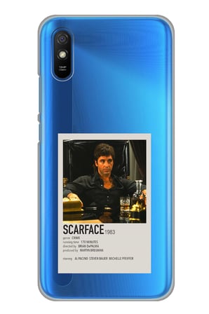 Redmi 9A Uyumlu Scarface Mini Poster Tasarımlı Baskılı Silikon Kılıf
