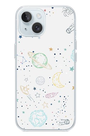 İphone 15 Uyumlu Uzay Yolculuğu Baskılı Silikon Kılıf