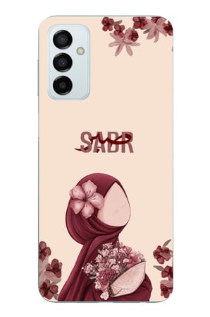 Samsung Galaxy M14 Uyumlu Bordür Çiçekli Sabır Yazılı Baskılı Silikon Kılıf