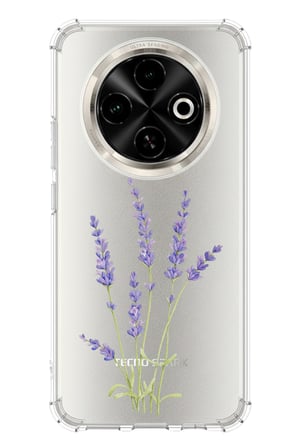 Tecno Spark 30C Uyumlu Lavanta Çiçek Tasarımlı Baskılı Silikon Kılıf