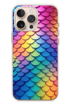 İphone 16 Pro Max Uyumlu Gökkuşağı Renkleri Baskılı Silikon Kılıf