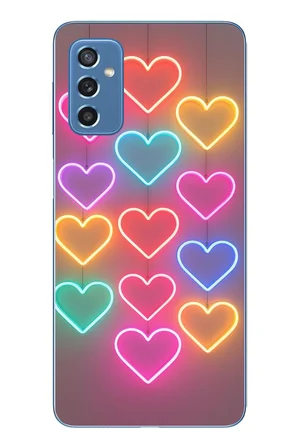 Samsung Galaxy M52 Uyumlu Neon Kalpler Baskılı Silikon Kılıf