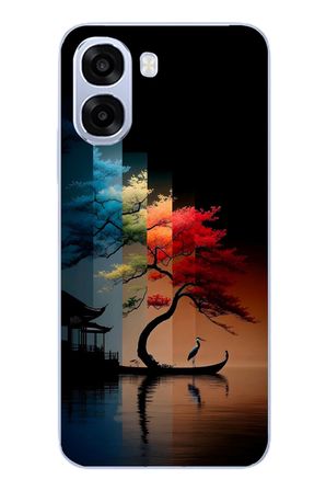 Oppo A6t - A6X Uyumlu Dört Mevsim Ağaç Baskılı Silikon Kılıf