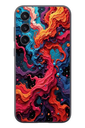 Samsung Galaxy S23 Uyumlu Dalgaların İz Karışımı Baskılı Silikon Kılıf