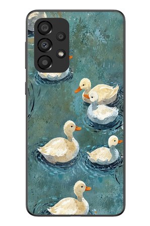 Samsung Galaxy A33 Uyumlu Yüzen Ördekler Baskılı Silikon Kılıf