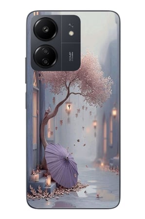 Redmi 13C Uyumlu Mor Lamba Altı Baskılı Silikon Kılıf