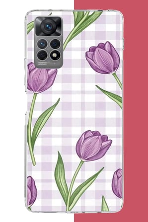 Redmi Note 12 PRO 4G Uyumlu mor lale Baskılı Silikon Kılıf