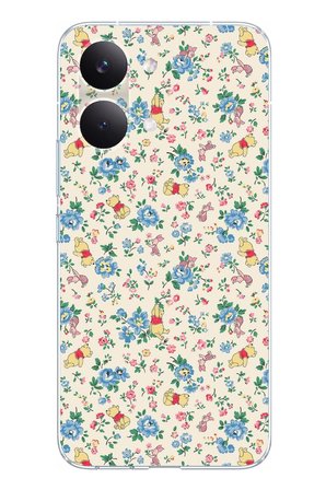 POCO X8 PRO MAX Uyumlu Ayı Winnie Pooh ve Çiçekler Baskılı Silikon Kılıf