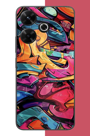 Redmi 13 Uyumlu Renkli Graffiti Duvarı Baskılı Silikon Kılıf
