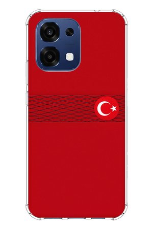 Oppo A6 PRO Uyumlu Türk Milli Takım Izgara Desenli Forma Baskılı Silikon Kılıf