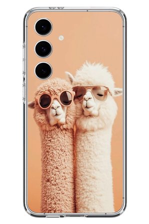 Samsung Galaxy S24 FE Uyumlu Sevgili Lamalar Baskılı Silikon Kılıf