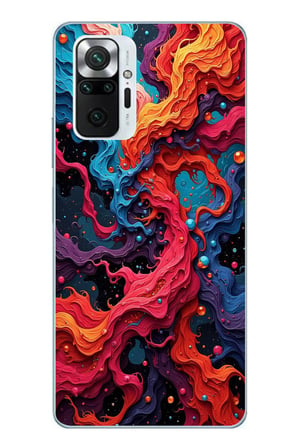 Redmi Note 10 Pro Uyumlu Dalgaların İz Karışımı Baskılı Silikon Kılıf