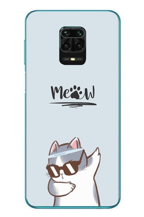 Redmi Note 9s Uyumlu Miyav Baskılı Silikon Kılıf