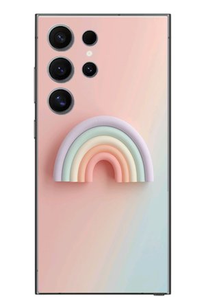 Samsung Galaxy S24 Ultra Uyumlu Gökkuşağı Pastel Baskılı Silikon Kılıf
