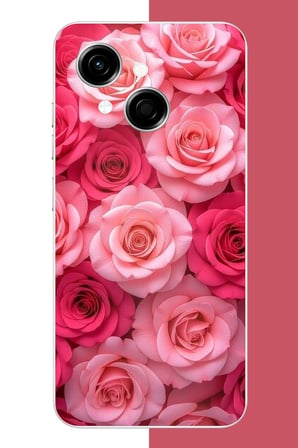 Tecno Spark GO 1 Uyumlu Pembe Gül Bahçesi Baskılı Silikon Kılıf