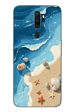 Oppo A5 2020 Uyumlu Deniz Yıldızı Tatilde Baskılı Silikon Kılıf