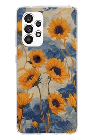Samsung Galaxy A23 Uyumlu Yıldızlı Ayçiçekleri Baskılı Silikon Kılıf