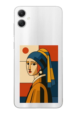 Samsung Galaxy A05 Uyumlu Bauhaus İnci Küpeli Kız Baskılı Silikon Kılıf