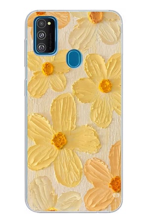 Samsung Galaxy M30S/M21 Uyumlu Güneşin Dokunuşu Sarı Papatya Baskılı Silikon Kılıf