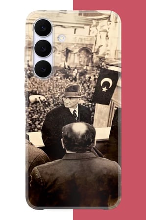 Samsung Galaxy S25 FE Uyumlu halka seslenen atatürk2 Baskılı Silikon Kılıf