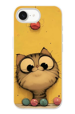 İphone 16e Uyumlu Kedi Çizgisi Baskılı Silikon Kılıf