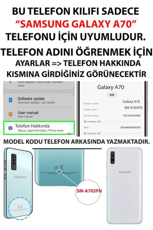 Samsung Galaxy A70 Uyumlu Türk Milli Takım Parçalı Forma Baskılı Silikon Kılıf