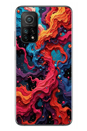 Xiaomi Mi 10 T Uyumlu Dalgaların İz Karışımı Baskılı Silikon Kılıf