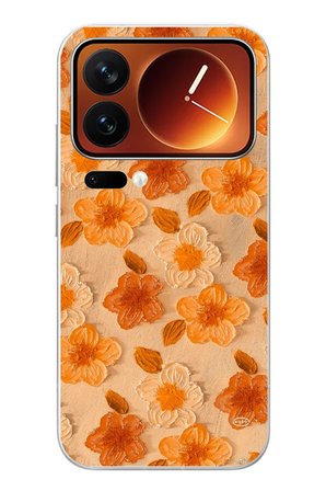 Xiaomi 17 Pro Max Uyumlu Turuncu Papatyalar Baskılı Silikon Kılıf