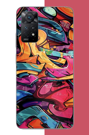 Redmi Note 11E Uyumlu Renkli Graffiti Duvarı Baskılı Silikon Kılıf