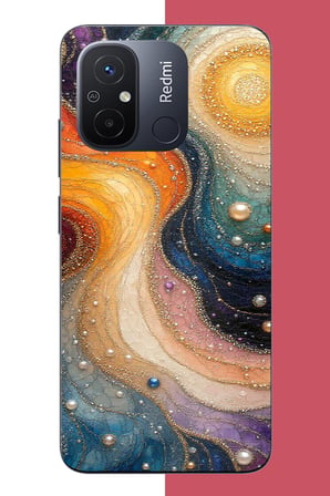 Redmi 12C Uyumlu renkli uzay Baskılı Silikon Kılıf