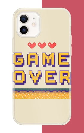 iPhone 12-12 PRO Uyumlu game over Baskılı Silikon Kılıf