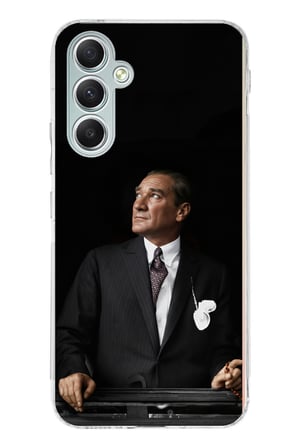 Samsung Galaxy A34 Uyumlu Ufka Bakan Lider Atatürk Baskılı Silikon Kılıf