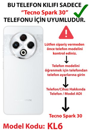Tecno Spark 30 Uyumlu Pembe Çizgili ve Mini Kalp Baskılı Silikon Kılıf