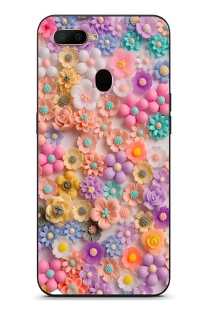 Oppo A5S Uyumlu Çiçek Bükleleri Baskılı Silikon Kılıf