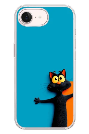 İphone 17e Uyumlu Kedi Uyarısı Baskılı Silikon Kılıf