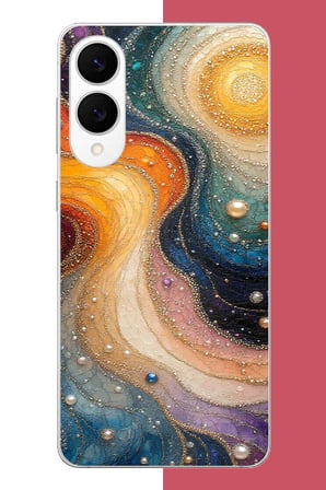 Samsung Galaxy S25 Edge Uyumlu renkli uzay Baskılı Silikon Kılıf