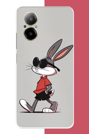 Realme 12 Lite Uyumlu bagsbuny Baskılı Silikon Kılıf