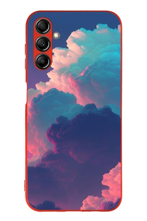 Samsung Galaxy A14 Uyumlu Renkli Doğal Bulutlar Baskılı Silikon Kılıf