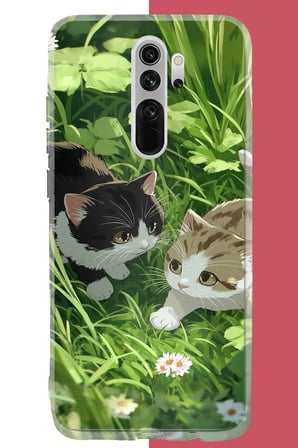Redmi Note 8 Pro Uyumlu yavru kediler Baskılı Silikon Kılıf