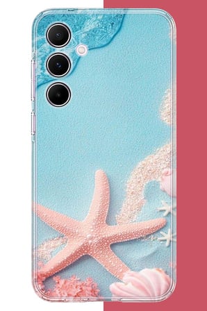 Samsung Galaxy A55 Uyumlu mavi kumsal Baskılı Silikon Kılıf