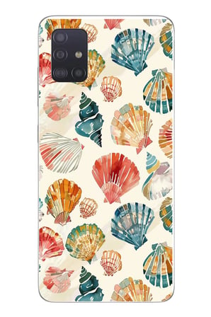 Samsung Galaxy A51 Uyumlu Deniz İncileri Baskılı Silikon Kılıf