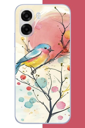 Oppo A6T-A6X Uyumlu renkli kuş Baskılı Silikon Kılıf